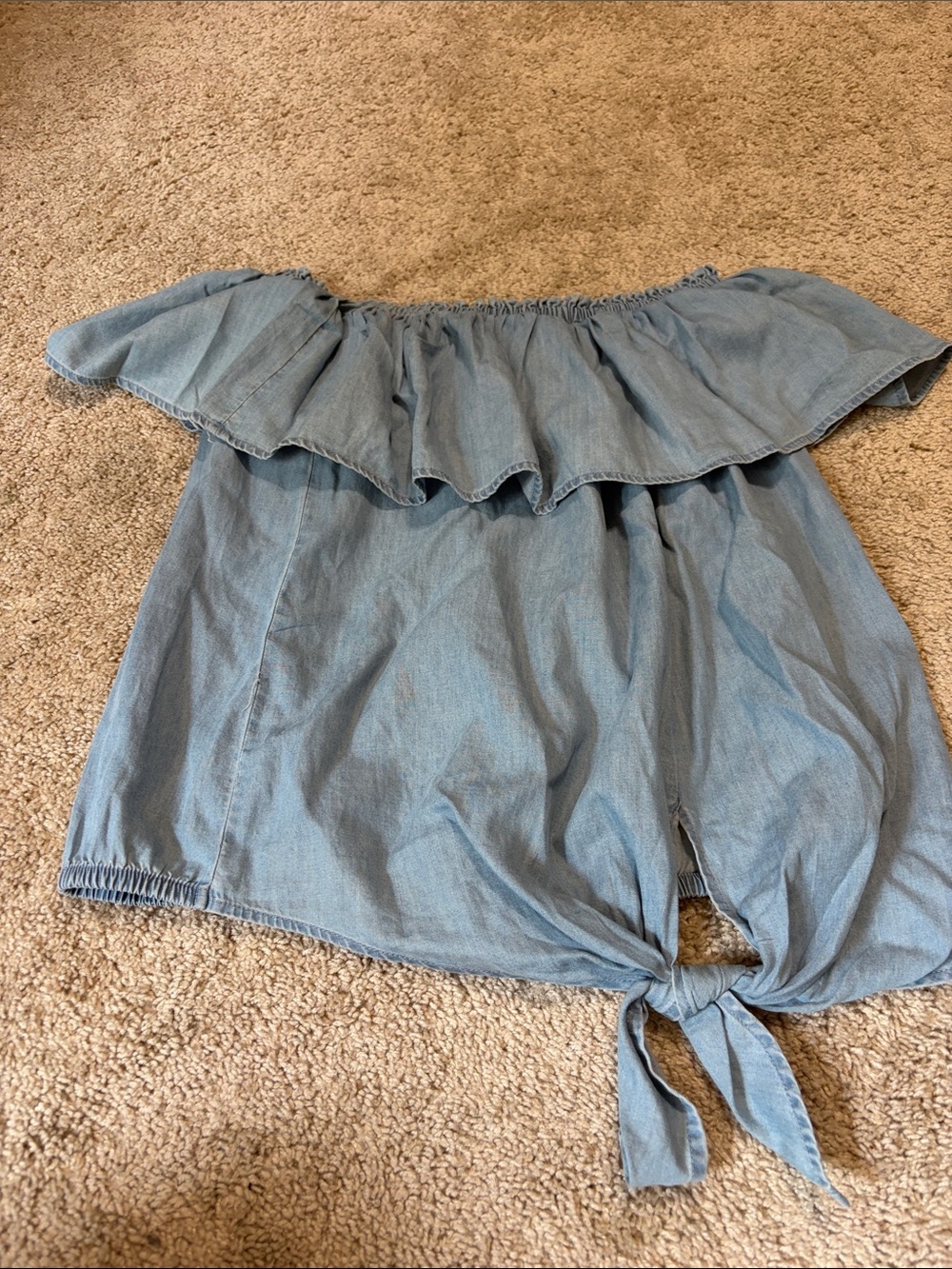 Express Blue Off Shoulder Top Medium